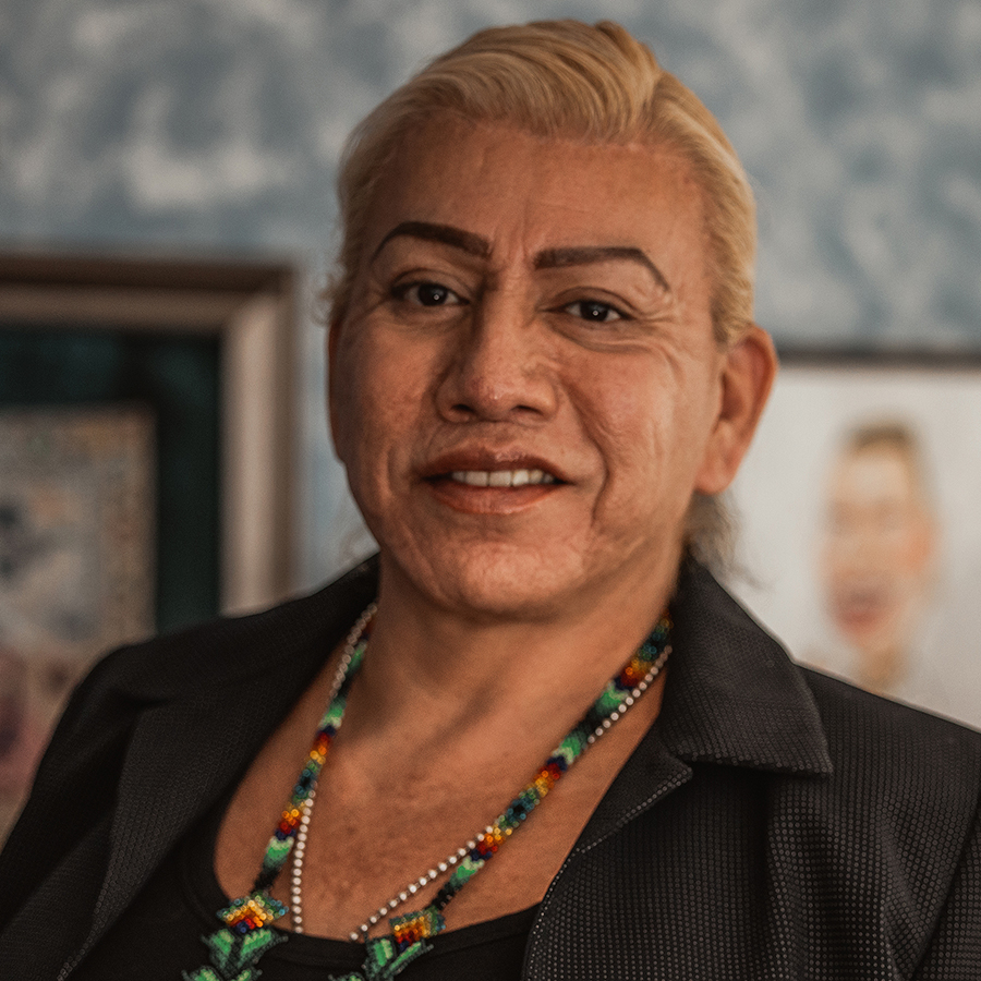 TransLatin@ Coalition President and CEO Bamby Salcedo poses for a photo in Los Angeles, California, Tuesday, July 5, 2022. (Photo by Jessica Alvarado Gamez/News21)